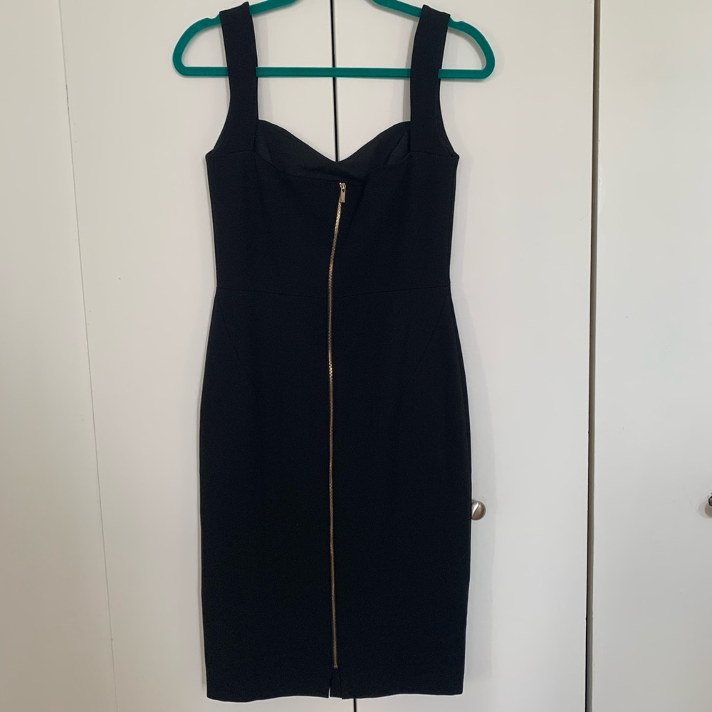 Black cocktail dress zipper back